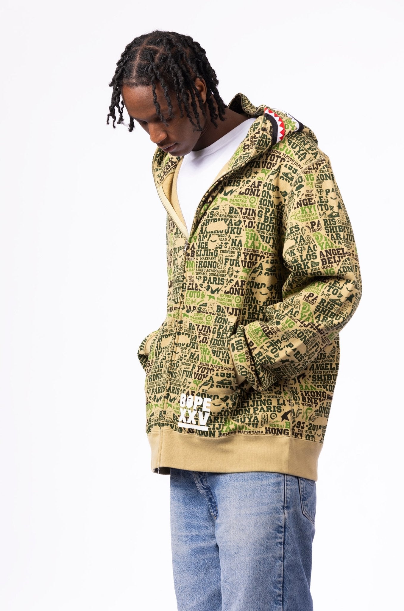 BAPE XXV Cities Camo Shark Full Zip Hoodie - supergl0rious