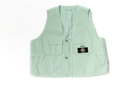 Dior x Stone Island Cotton - Blend Satin Vest – Light Green (SS24) - supergl0rious