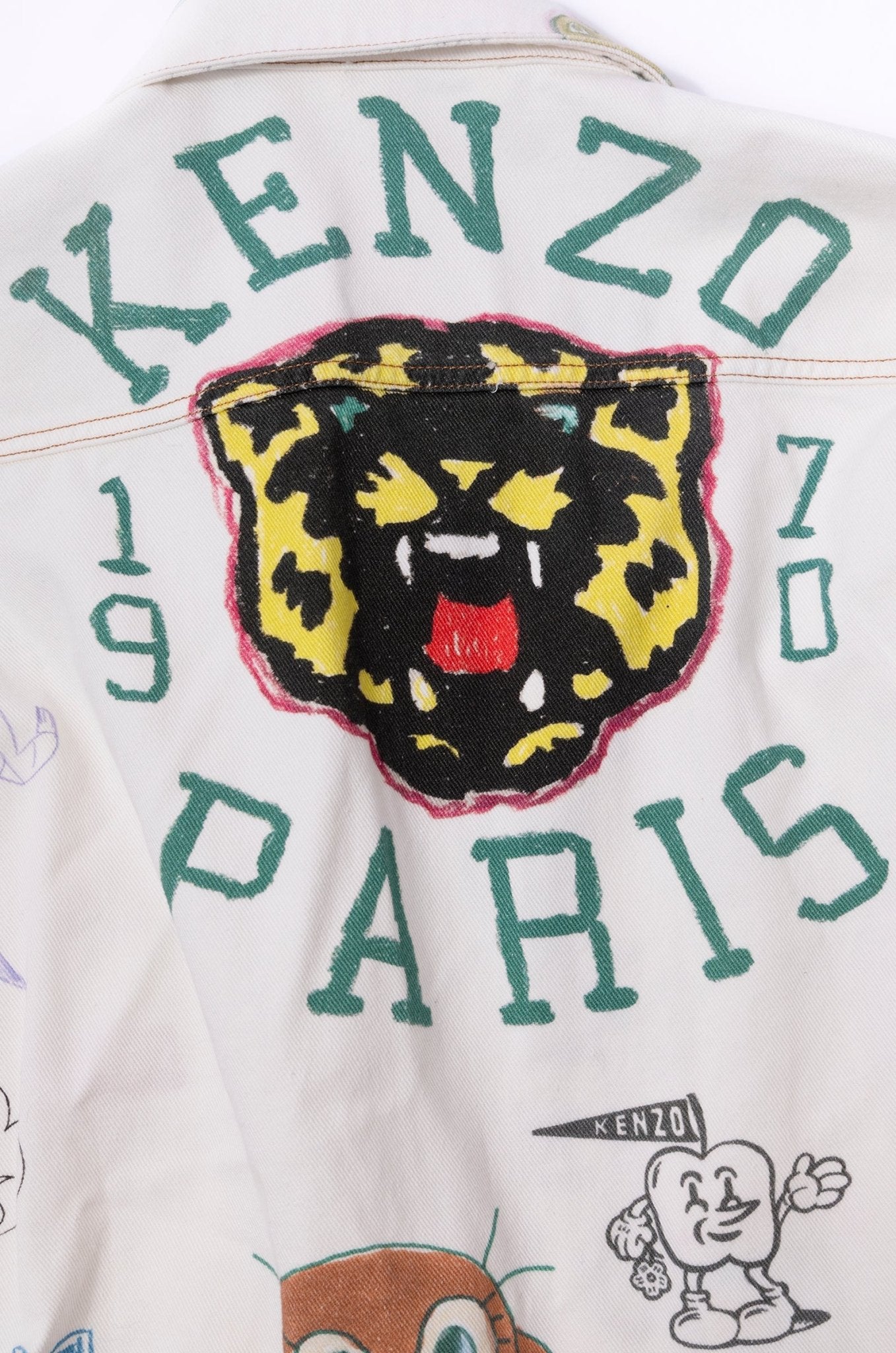 Kenzo Graphic Print Denim Jacket - supergl0rious