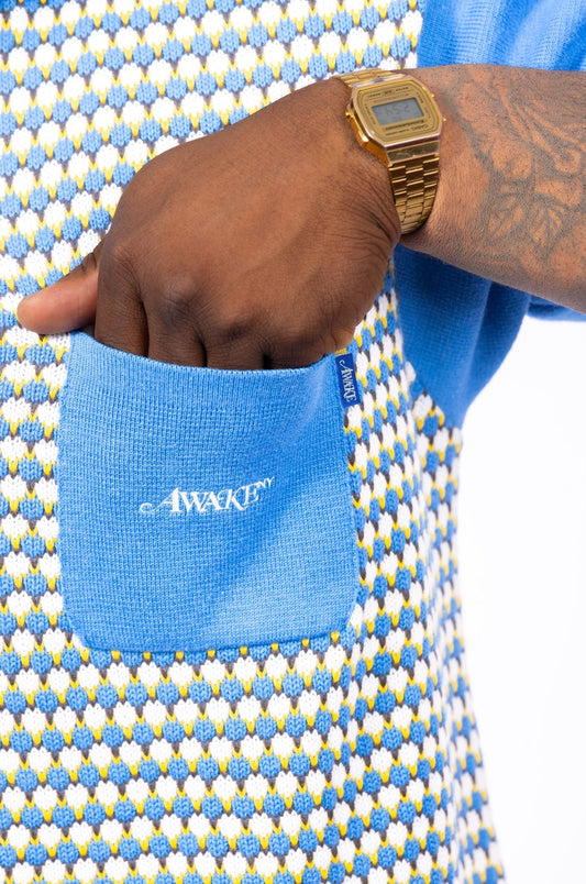 Knit Crochet Short Sleeve Button Down by AWAKE - supergl0rious