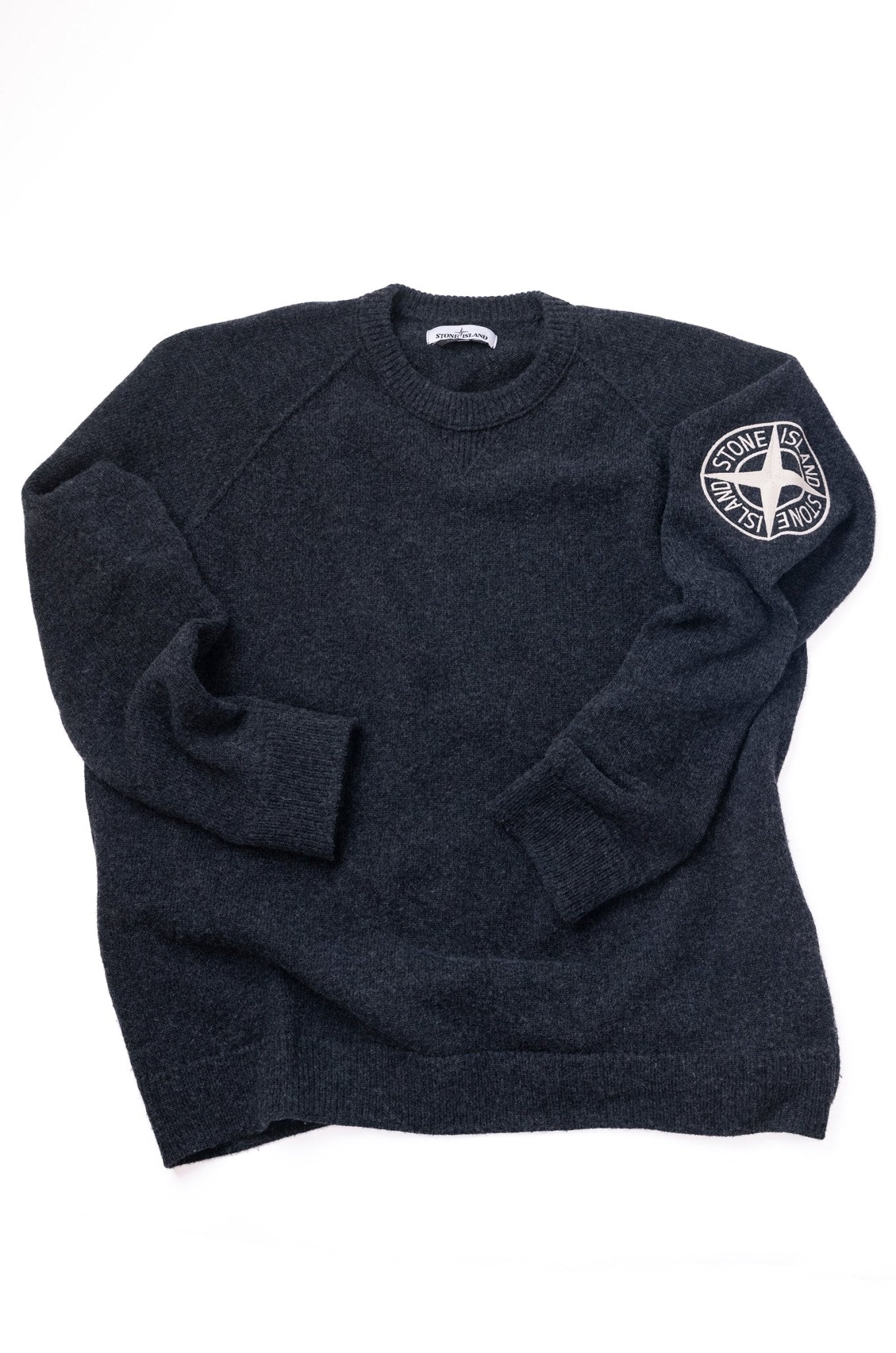 Stone Island Logo Embroidered Mock Crew Neck - supergl0rious