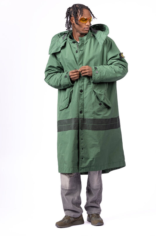 STONE ISLAND Long Trench Coat Printed Logo - supergl0rious