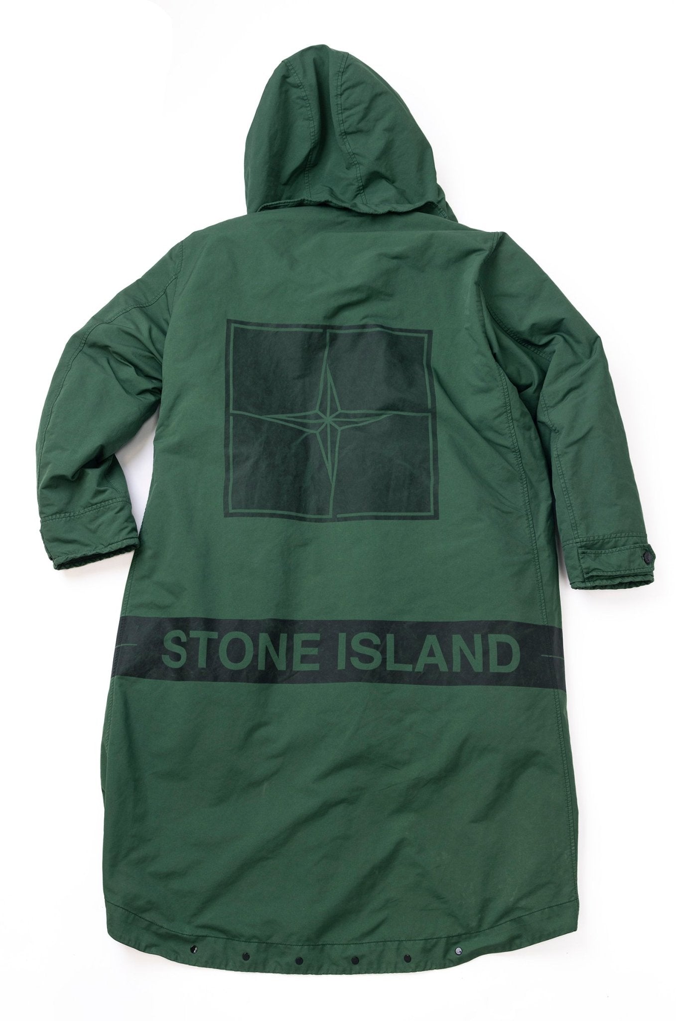 STONE ISLAND Long Trench Coat Printed Logo - supergl0rious