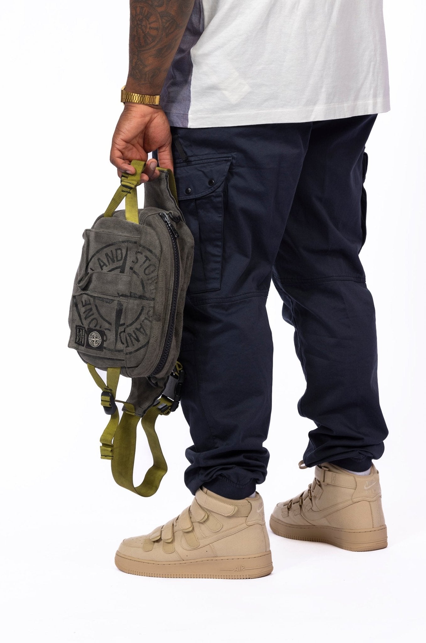 Stone Island x Porter Man Made Suede Bag - supergl0rious
