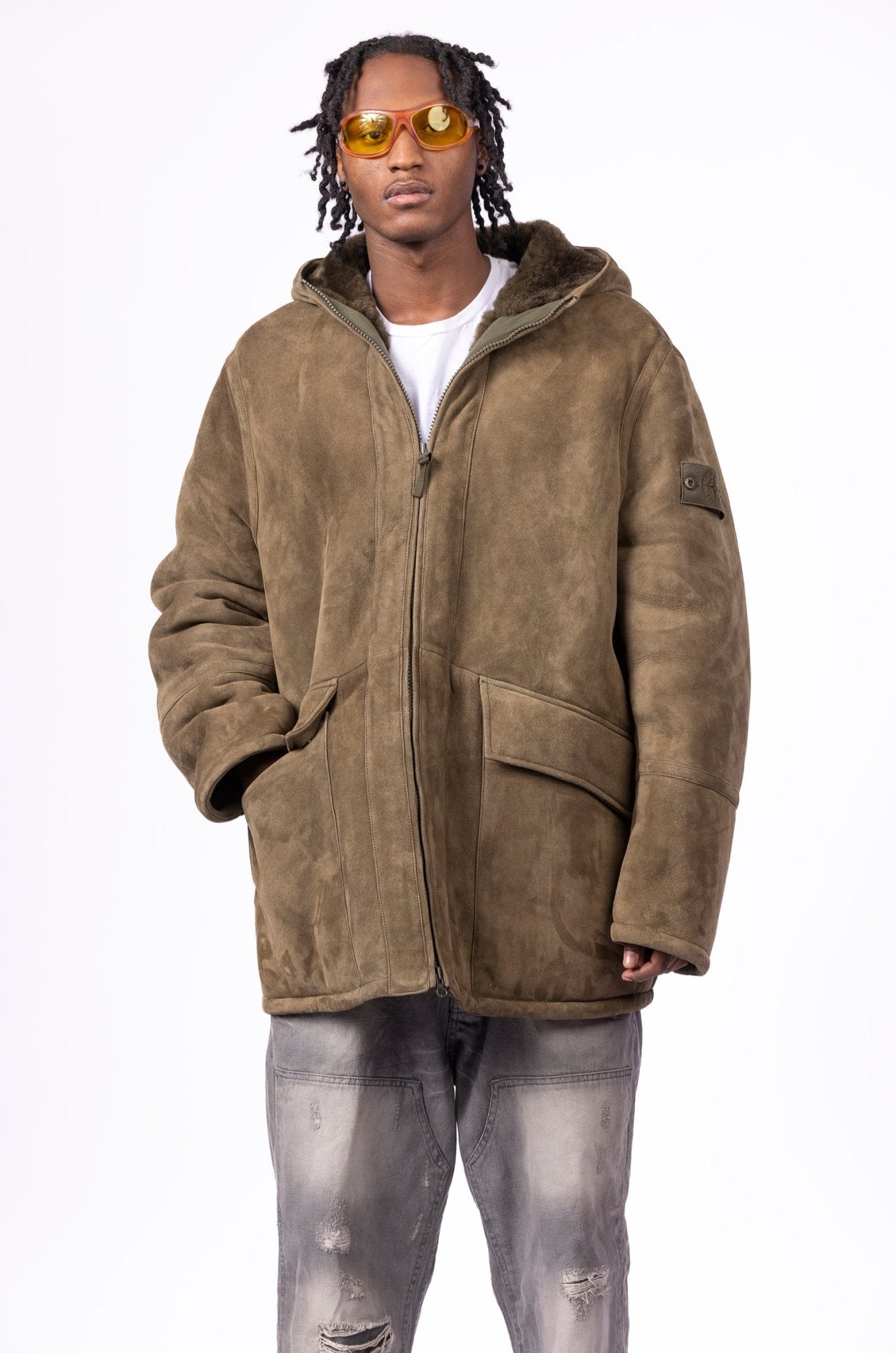 002F9 SUEDE SHEEPSKIN STONE ISLAND GHOST - supergl0rious