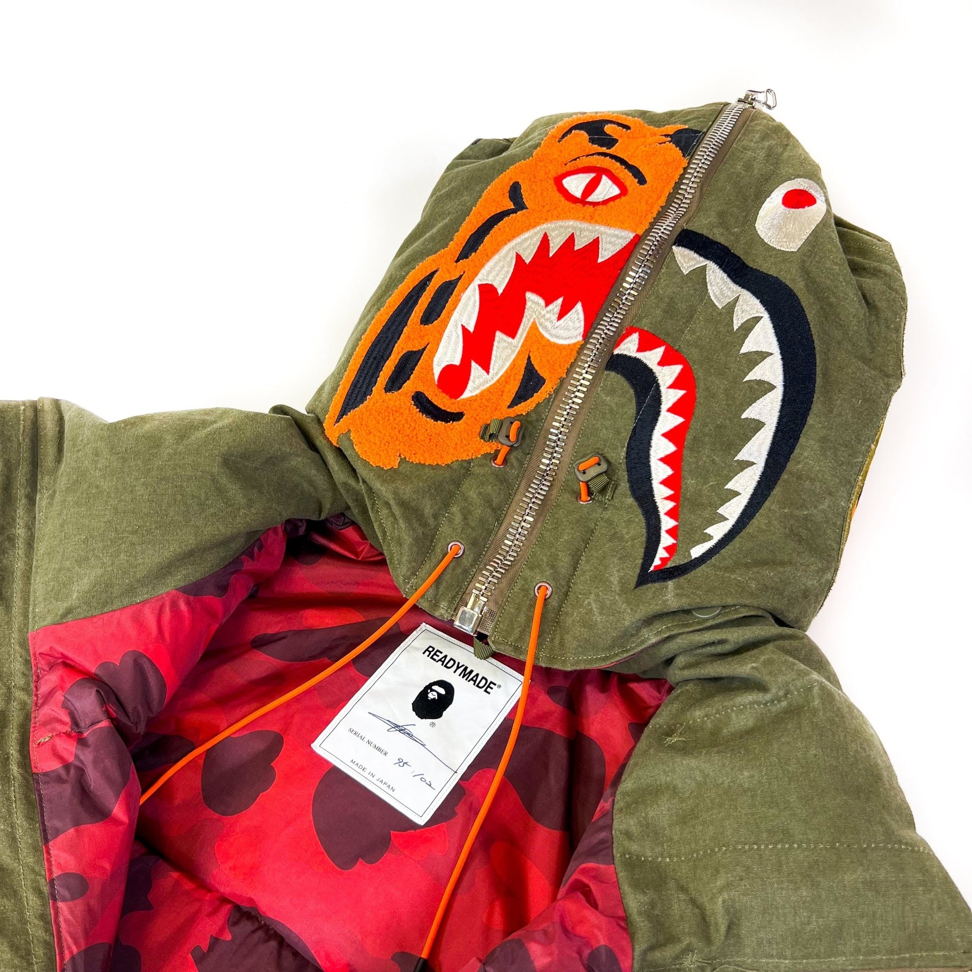 Bape x Readymade Tiger Shark Down Jacket - supergl0rious