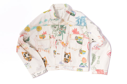 Kenzo Graphic Print Denim Jacket - supergl0rious