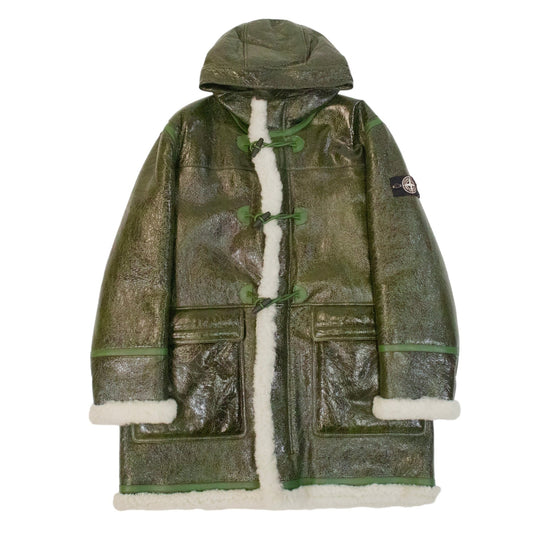 Stone Island Logo - Applies Vitrified Sheepskin Duffle Coat - supergl0rious