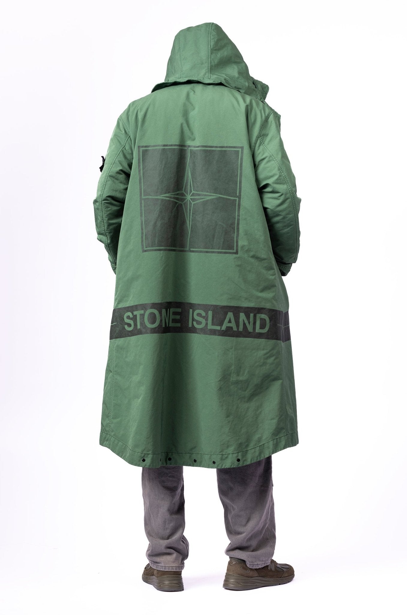STONE ISLAND Long Trench Coat Printed Logo - supergl0rious