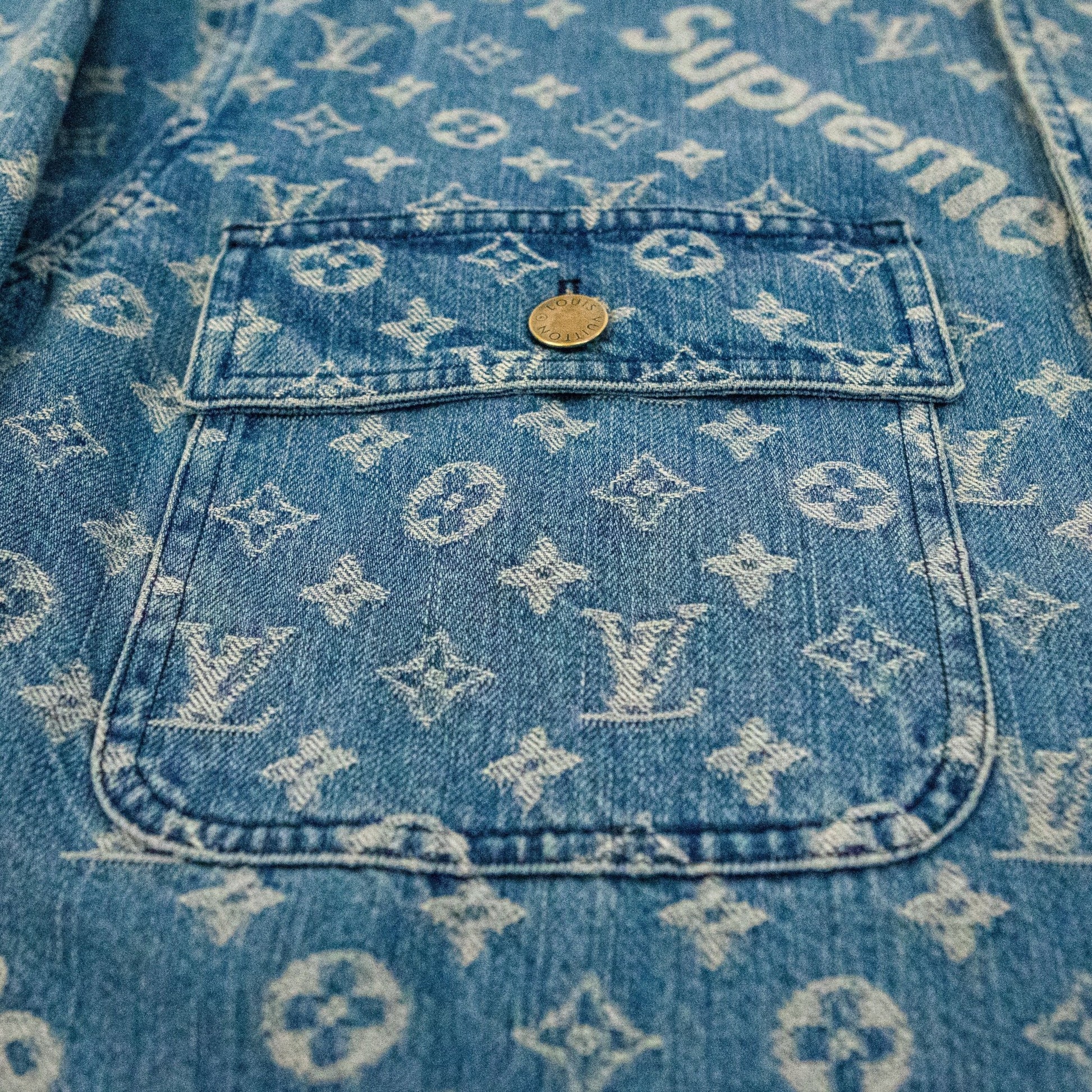 Supreme x Louis Vuitton Jacquard Denim Chore Coat - supergl0rious